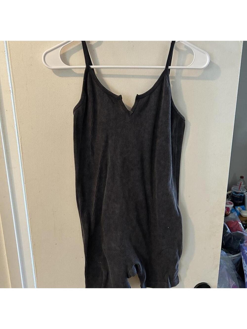 FCT Basics Black ribbed romper, size XL